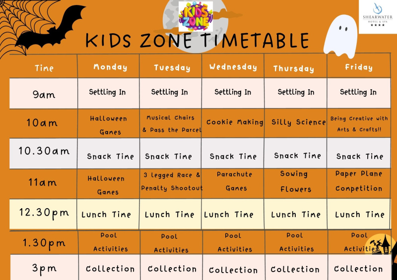 halloween time table non residents